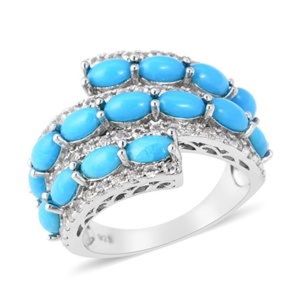 Arizona Sleeping Beauty Turquoise White Topaz Ring
